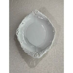 Vintage White Porcelain Cutout Serving Dish Plate 13" Elegant Platter